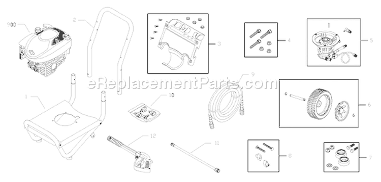 Page A Diagram and Parts List for 020273-0  Briggs and Stratton Pressure Washer